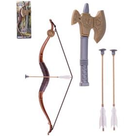 Luk a šípy 2ks soft s přísavkou dětský herní set se sekerou plast