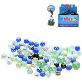 Kuličky skleněné set 40ks skleněnky v šíťce různé barvy a velikosti