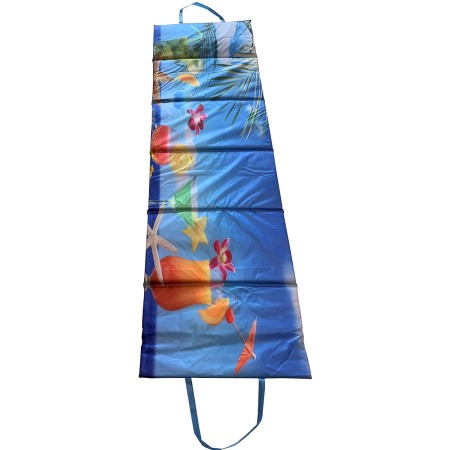 KUBISPORT Lehátko plážové skládací šestidílné 195x55cm potisk bar na pláži