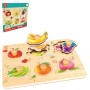HAPE DŘEVO Puzzle baby vkládací Ovoce s úchyty 12 dílků na desce