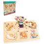 HAPE DŘEVO Puzzle baby vkládací Farma s úchyty 12 dílků na desce