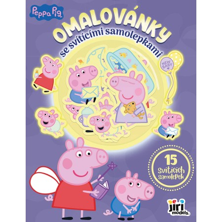 JIRI MODELS Omalovánky se svítícími samolepkami Peppa Pig