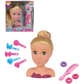 SIMBA Česací hlava blondýnka kadeřnický set malá kadeřnice s doplňky