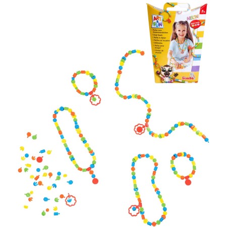 SIMBA Korálky barevné neonové nacvakávací s přívěšky set 250ks