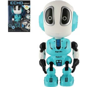 Robot Echo modrý kovový opakující věty na baterie Světlo Zvuk