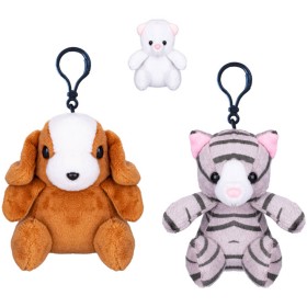 PLYŠ Zvířátko přívěšek na klíče 10cm klíčenka 3 druhy