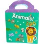 Samolepky zvířátka v ZOO Kniha plná samolepek AJ