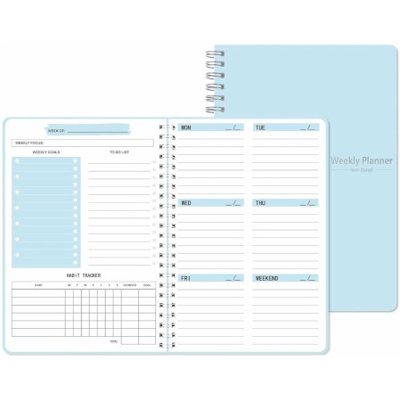 Diář nedatovaný plánovací motivační kalendář týdenní A5 kroužková vazba