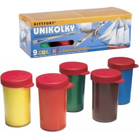 Unikolky modelářské lesklé barvy set 9 barev + matný lak ZDARMA vodou ředitelné