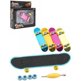 Skateboard mini šroubovací 9cm prkno s doplňky v krabičce 4 barvy kov