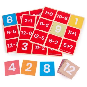 BIGJIGS TOYS DŘEVO Hra matematické bingo sčítání a odčítání