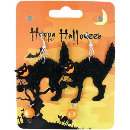 KARNEVAL Náušnice 1 pár kočky čarodějnické KARNEVALOVÝ DOPLNĚK