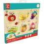 HAPE DŘEVO Puzzle baby vkládací Ovoce s úchyty 12 dílků na desce