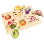 HAPE DŘEVO Puzzle baby vkládací Ovoce s úchyty 12 dílků na desce