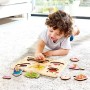 HAPE DŘEVO Puzzle baby vkládací Ovoce s úchyty 12 dílků na desce
