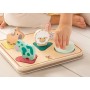 HAPE DŘEVO Puzzle baby vkládací Zvířátka 5 dílků na baterie Zvuk