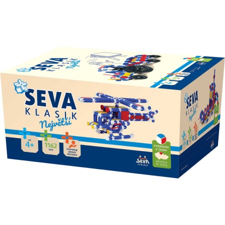 SEVA KLASIK Největší plastová XXL STAVEBNICE 1162 dílků v krabici