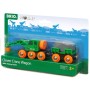 BRIO DŘEVO Set Vagon s nákladem + jeřáb doplněk k vláčkodráze 33698