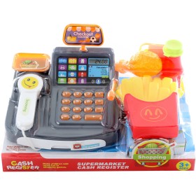 Pokladna dětská registrační kasa set s doplňky na baterie Světlo Zvuk