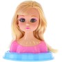 Hlava česací blondýnka 19cm set s kadeřnickými doplňky v krabici
