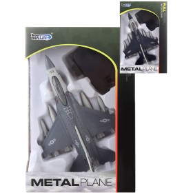 Letadlo kovové 21cm zpětný chod na baterie Světlo Zvuk 2 barvy