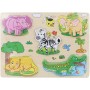 DŘEVO Puzzle vkládačka zvířátka safari na desce *DŘEVĚNÉ HRAČKY*
