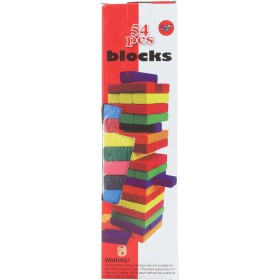 Hra DŘEVO Věž Jenga barevná 54 dílků v krabičce *SPOLEČENSKÉ HRY*