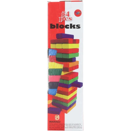 Hra DŘEVO Věž Jenga barevná 54 dílků v krabičce *SPOLEČENSKÉ HRY*