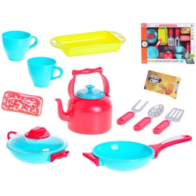 Nádobí dětské barevný kuchyňský set 13ks s nástroji plast v krabici