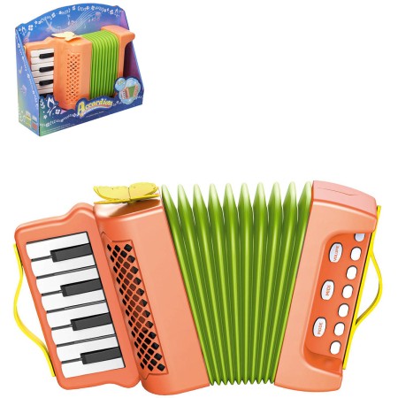 Harmonika dětská tahací akordeon 23cm na baterie Zvuk