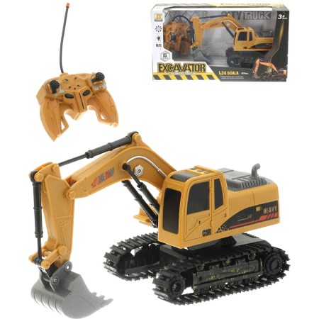 RC Bagr pracovní stroj na vysílačku 27MHz 6 funkcí na baterie Světlo USB