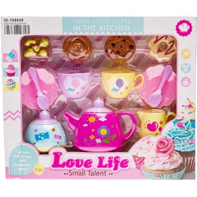 Kávová ( čajová souprava set dětské nádobíčko s maketami potravin