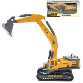PL Bagr kovový pásový 1:55 funkční rameno pracovní stroj v krabici