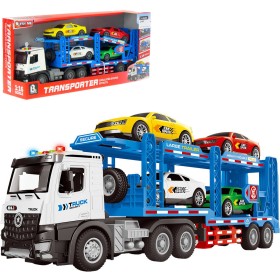 Auto odtahová služba set odtahovka se 4 vozidly na baterie Světlo Zvuk