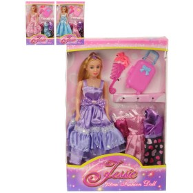 Módní fashion panenka 29cm set s náhradními šaty a doplňky 3 druhy v krabici