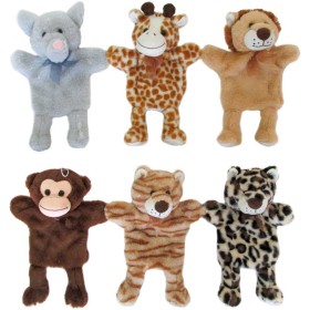 PLYŠ Zvířátko maňásek na ruku 30cm 6 druhů *PLYŠOVÉ HRAČKY*