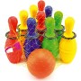 MAD Hra Bowling kuželky barevné 21cm set 10ks s koulí plast v síťce