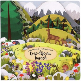 Knížka dětské leporelo Co se děje na horách 23x23cm CZ text