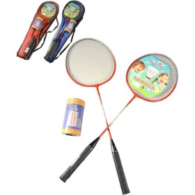 Badmintonový set pálka 63cm 2ks + míček ve vaku 2 barvy