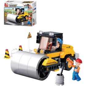 SLUBAN Stavebnice TOWN Silniční válec set 171 dílků + figurka 2ks plast