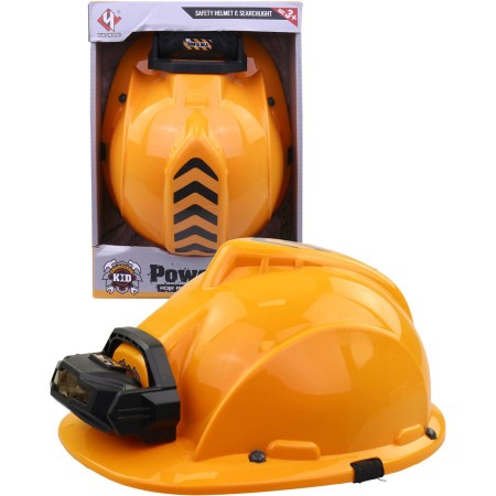 Přilba dětská bezpečnostní oranžová ochranná helma na baterie Světlo