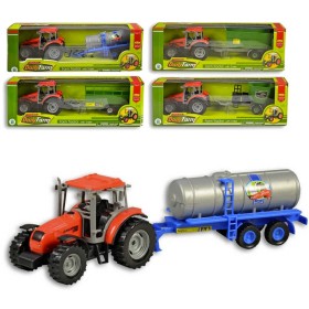Traktor farmářský 33cm set s přívěsem 4 druhy v krabičce plast