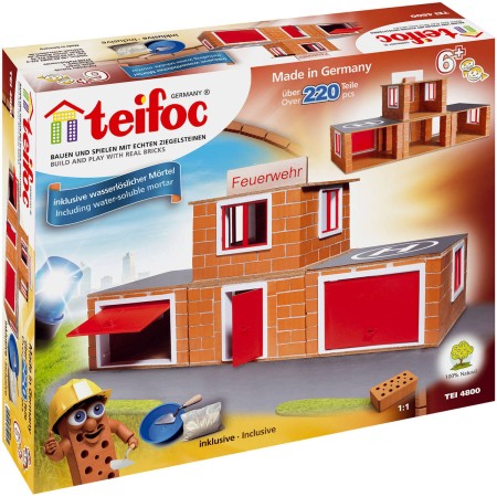 TEIFOC Hasičská stanice 220 dílků pálené cihličky s maltou 4800 STAVEBNICE