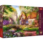 TREFL PUZZLE PREMIUM Čas na čaj Dřevěná chata 68x48cm 1000 dílků
