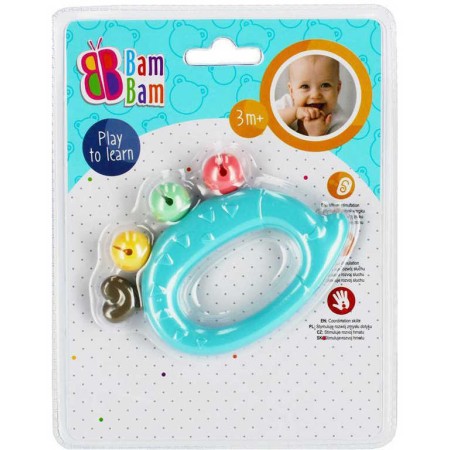 BAM BAM Baby chrastítko a kousátko Ježek plast pro miminko