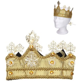 KARNEVAL Zlatá koruna textil/plast *KARNEVALOVÝ DOPLNĚK*