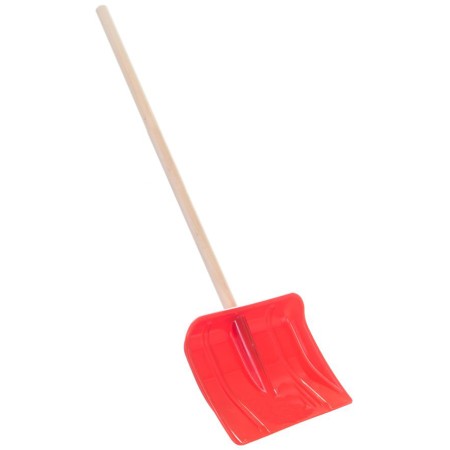 DŘEVO Lopata pro děti na sníh 87cm hráblo červené plast/dřevo