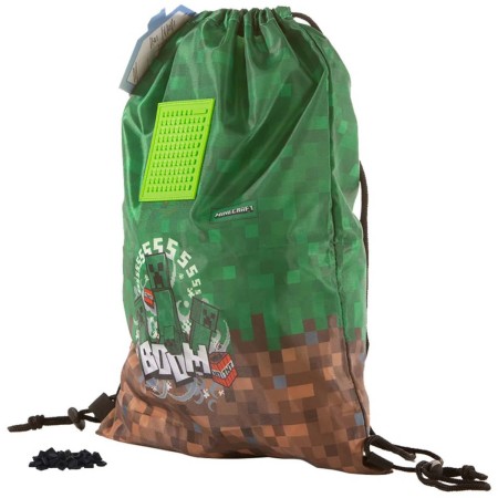 PIXIE CREW & MINECRAFT Vak stahovací batůžek na záda + 30 pixelů