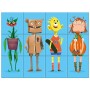 DINO DŘEVO Kubus příšerky kreativní obrázkové kostky set 12ks