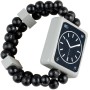 DETOA DŘEVO Hodinky černé náramkové oboustranné náramek s korálky